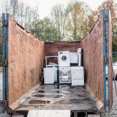 Home appliances ready to be recycled appliances